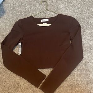 Aritzia Brown Long Sleeve Top